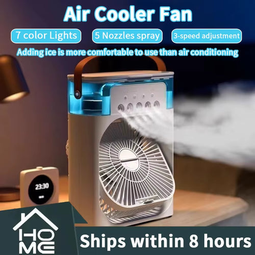 3-in-1 Portable Air Conditioner & Fan with LED Night Light - Compact Humidifier for Home & Office